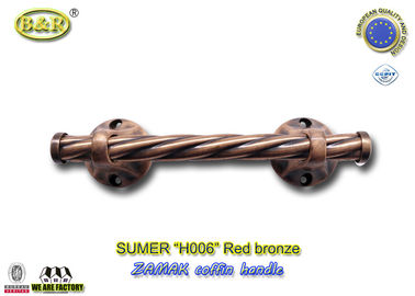 Polerowane klamki ze stali metalowej Zamak H006 kolor czerwony brąz Rozmiar 25,5 x 6,5 cm