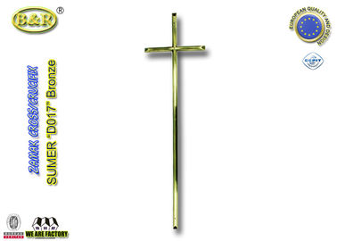 Krzyż w kolorze antycznego mosiądzu krzyż krzyżykowy z znalu, okucia trumienne D017 dekoracja deklu metalowej wielkości: 57 x 16,5 cm