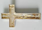 Plastikowa trumna krzyżowa D049 Złoty mosiądz antyczny krzyż zamak do trumny 10,8 * 6,6cm