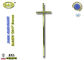Krzyż w kolorze antycznego mosiądzu krzyż krzyżykowy z znalu, okucia trumienne D017 dekoracja deklu metalowej wielkości: 57 x 16,5 cm