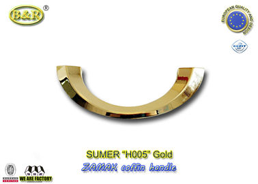 H005 kolor złoty i srebrny Włochy wzór księżycowy kształt metalowa trumna uchwyt zamak trumny akcesoria rozmiar 20,5 * 7,5cm