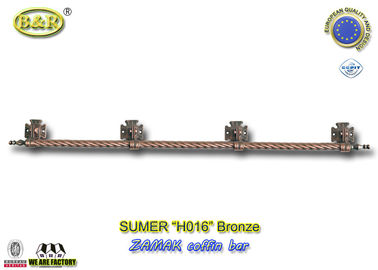 H016 Zamak Trumna Uchwyt Metalowy Długi Bar Trumna Hardware 1.55meter With 4 Base